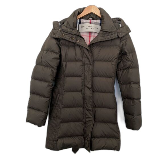 burberry brit Jackets & Blazers - Women's Burberry Brit Long Quilted Hooded Puffer Winter Coat  M